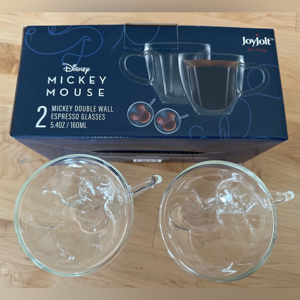 Jolt Disney Mickey Mouse Espresso Glasses - Clear
